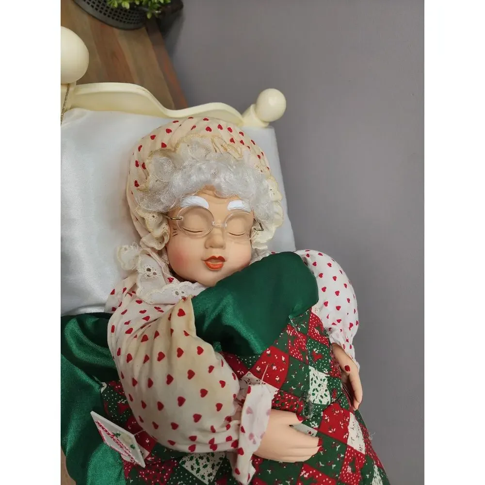 VTG 1992 Animated Sleeping Snoring Mrs Claus 24” Telco - TESTED & WORKS